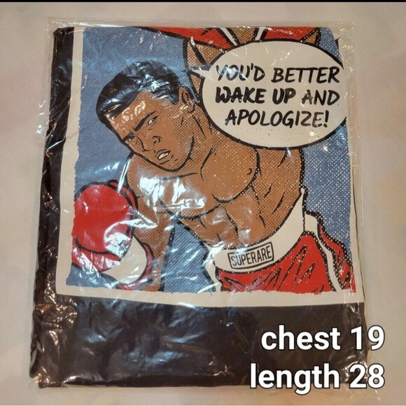 NWT MEDIUM Muhammad Ali x Superare Pop Art Graphic Tshirt Black - Picture 3 of 5